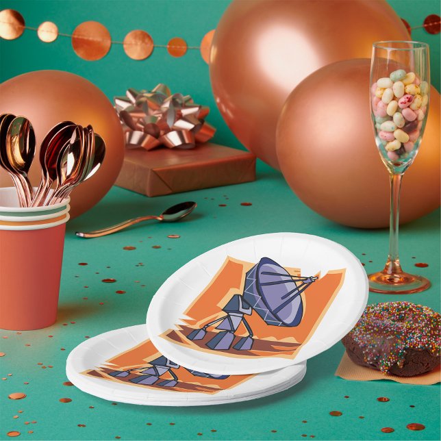 Assiettes En Carton Observatoire spatial de radio télescope (Créateur téléchargé)