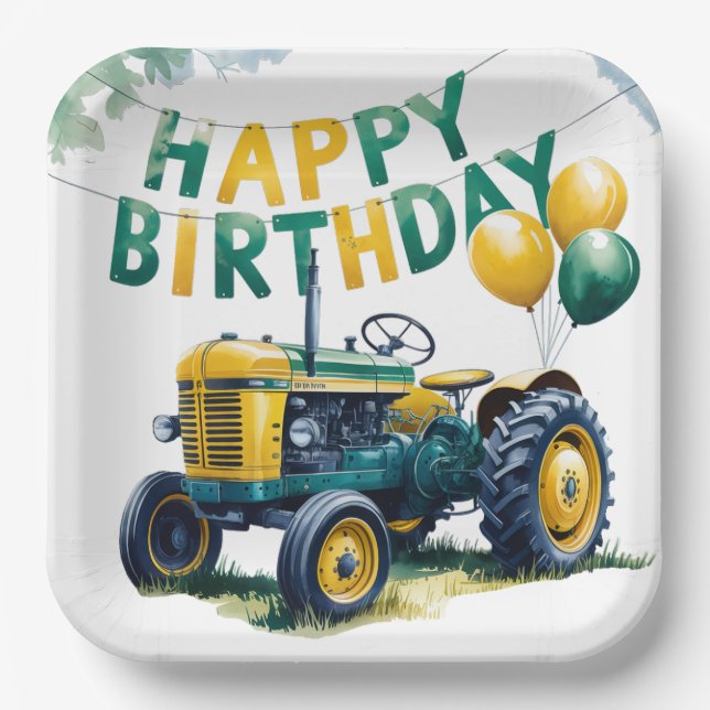 Assiettes En Carton Obtenir dans le tracteur d'engrenage 3e anniversai (Recto)