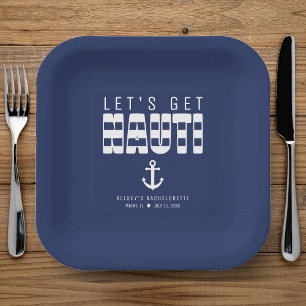 Assiettes En Carton Obtenons Nauti Blue Bachelorette Party