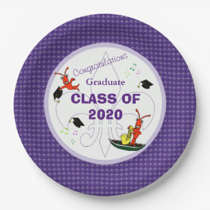 Assiettes En Carton Obtention du diplôme mignonne de pourpre