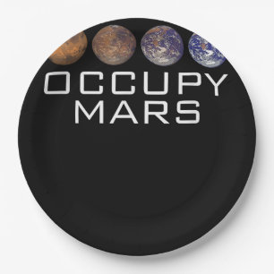 Assiettes En Carton Occupy Mars Coloniser Graphisme Planète spatiale s