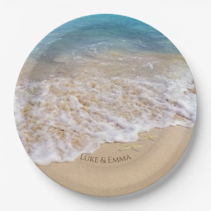 Assiettes En Carton Ocean Beach avec étoiles de mer