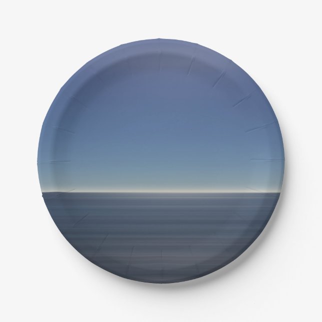 Assiettes En Carton Océan bleu calme (Devant)