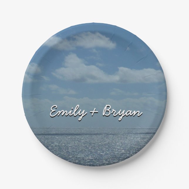 Assiettes En Carton Océan bleu de la mer des Caraïbes (Devant)