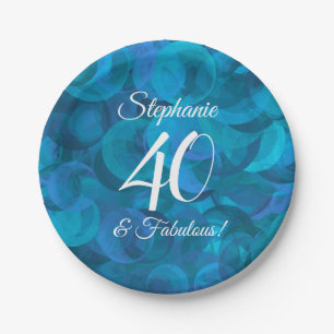 Assiettes En Carton Ocean Blue 40 et fabuleuse fête d'anniversaire