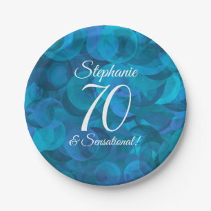 Assiettes En Carton Ocean Blue 70 et fête d'anniversaire sensationnell