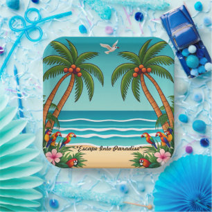 Assiettes En Carton "Ocean Breeze Bliss"