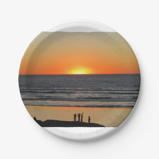 Assiettes En Carton Ocean Sunset At The Beach Art Plaque de papier pho