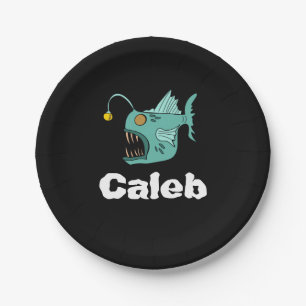 Assiettes En Carton Ocean Theme Boys Anniversaire Anglerfish Noir