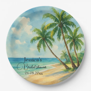 Assiettes En Carton Ocean Tropical Island Beach Bridal