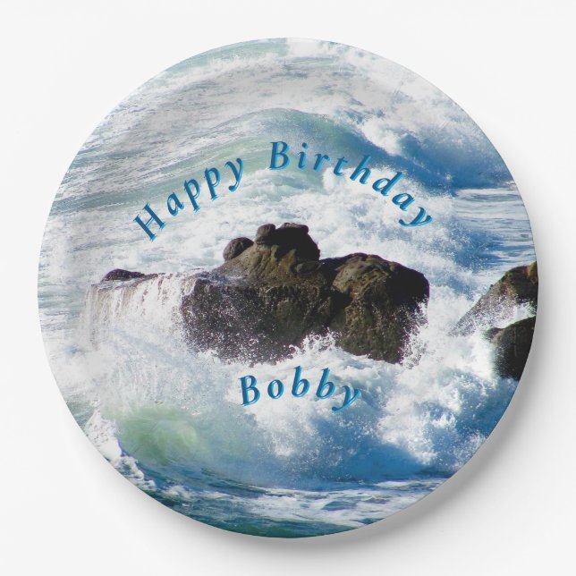 Assiettes En Carton Ocean Waves Birthday Paper Plate (Devant)