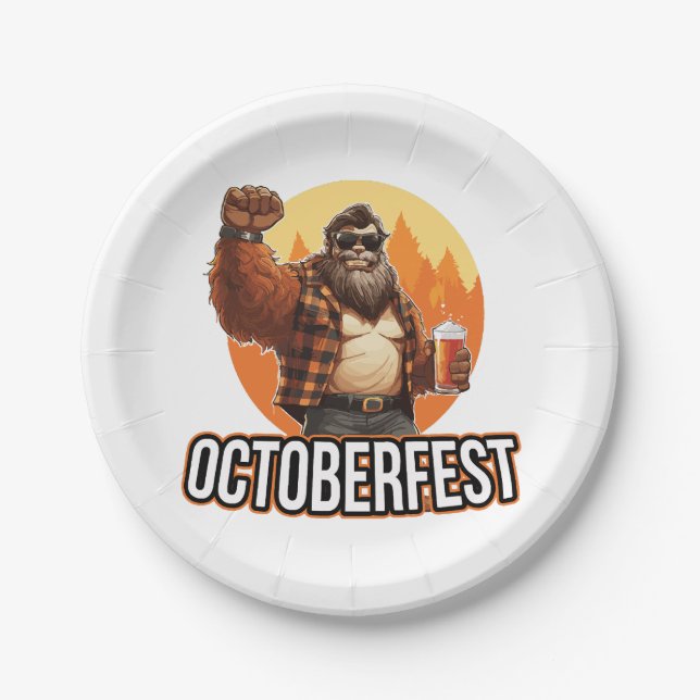 Assiettes En Carton Octobrefest Bigfoot  (Devant)