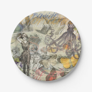 Assiettes En Carton Octopus Beach Antique Côte Steampunk