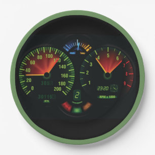 Assiettes En Carton Odomètre Speedometer Design Papier Plaque