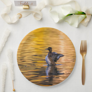 Assiettes En Carton Oeil d'or sur un lac d'or