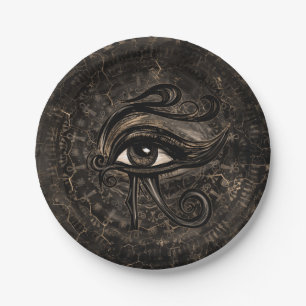 Assiettes En Carton Oeil égyptien de l'art numérique de Horus - de