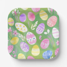 Œufs de Pâques | Chasse aux œufs aquarelle pastel