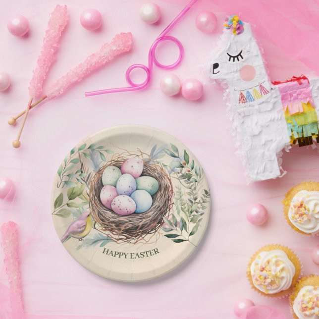 Assiettes En Carton Oeufs de Pâques dans la fête de Nest (Fête)