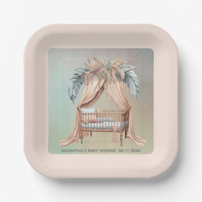 Assiettes En Carton Oh Baby boho baby shower (Recto)