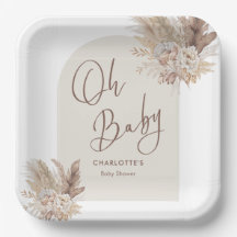 Oh Baby Boho Pampas Grass Baby shower neutre