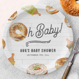 Assiettes En Carton Oh Baby Bottles & Bagels Baby shower Brunch