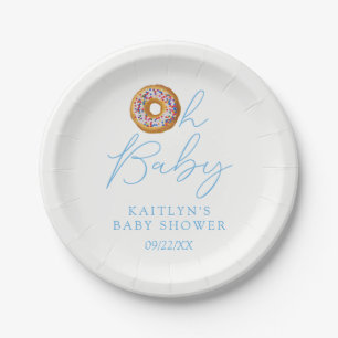 Assiettes En Carton Oh Baby Donut Saupoudrer les garçons Baby shower