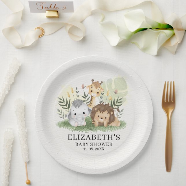 Assiettes En Carton Oh Baby Safari Animals Baby Shower (Mariage)