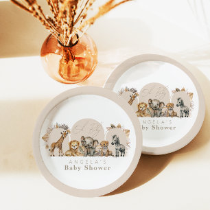 Assiettes En Carton Oh Baby Safari Animaux Boho Baby shower