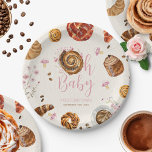 Assiettes En Carton Oh Bébé pâtisseries   Pacificateurs Baby shower fi<br><div class="desc">Pâtisseries & Pacificateurs baby shower thème brunch avec Illustration d'une pâtisserie intégrée au design "oh bébé" avec pacifier,  floral,  café et illustrations de pâtisserie tout autour.</div>
