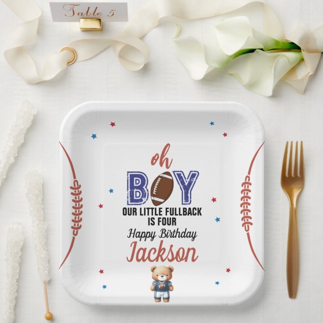 Assiettes En Carton Oh Boy Football Thème Anniversaire (Mariage)