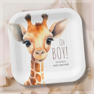Assiettes En Carton Oh Boy Giraffe Baby shower