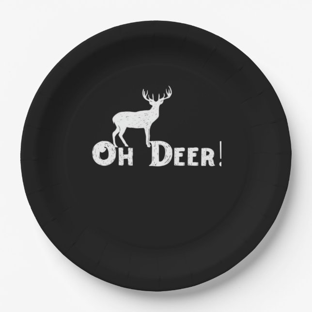 Assiettes En Carton Oh Deer Clean Graphic Style  (Devant)