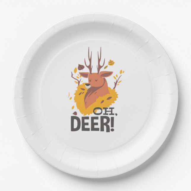 Assiettes En Carton Oh Deer Contemporary Minimal Look  (Devant)