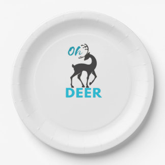 Assiettes En Carton Oh Deer Minimal Design 