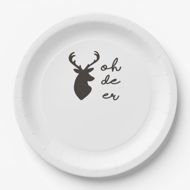 Assiettes En Carton Oh Deer Modern Graphic Style  (Devant)
