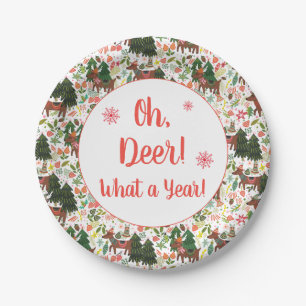 Assiettes En Carton Oh, Deer Quelle année de vacances amusantes