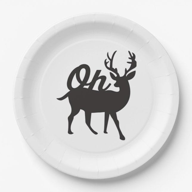 Assiettes En Carton Oh Deer Retro Classic Vibe  (Devant)