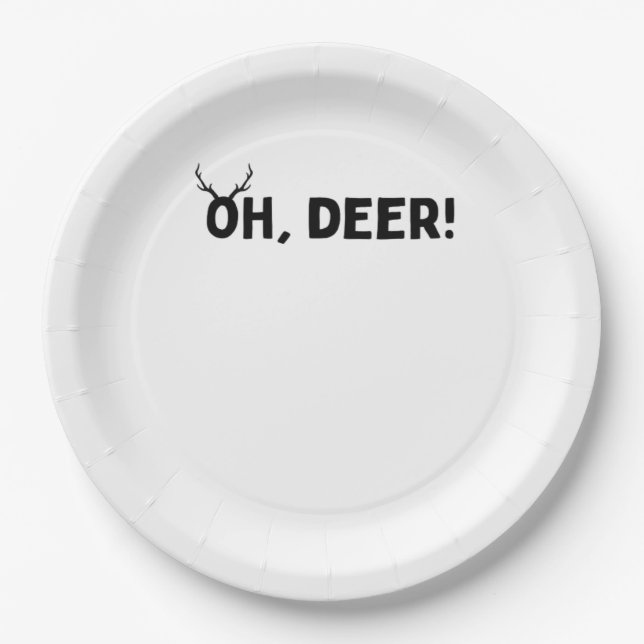 Assiettes En Carton Oh Deer Simple Aesthetic  (Devant)