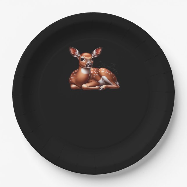 Assiettes En Carton Oh Deer Trendy Modern Aesthetic  (Devant)