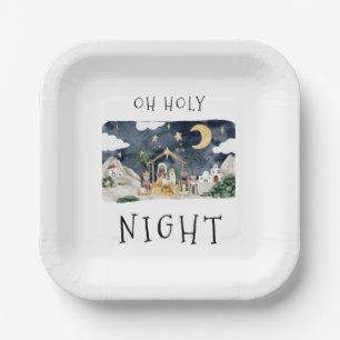 Assiettes En Carton Oh Holy Nativité Africaine Américaine Noël