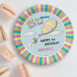 Assiettes En Carton Oh, Les Endroits Où Elle Va ! - Premier anniversai<br><div class="desc">Célébrez le premier anniversaire de votre petite fille avec ces plaques de papier personnalisables "Oh,  les endroits où il ira". Personnalisez avec le nom et l'âge de votre fille.</div>