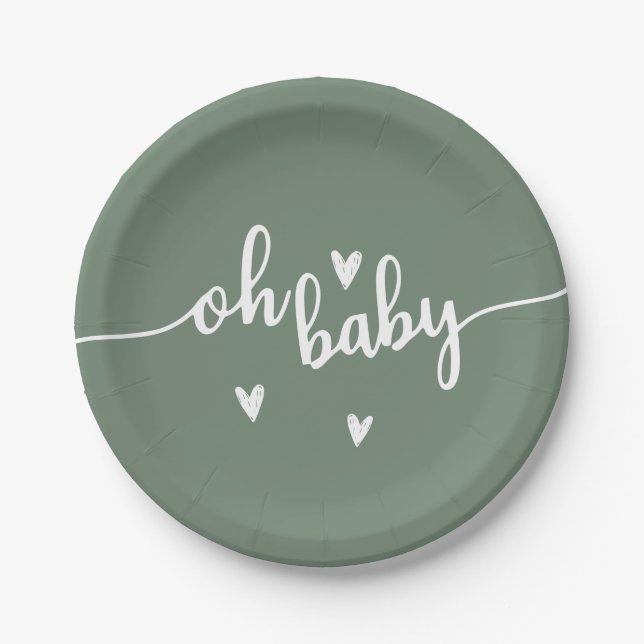 Assiettes En Carton Oh mon bébé (Devant)
