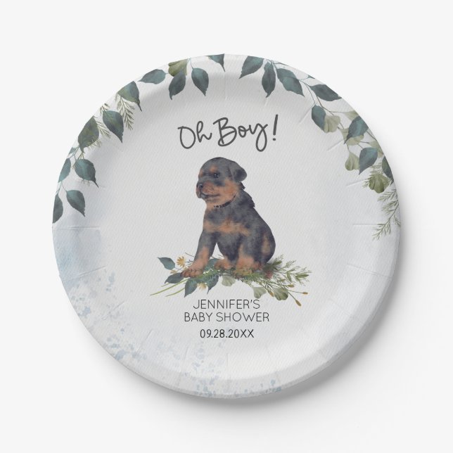 Assiettes En Carton Oh mon Dieu ! Baby shower personnalisé de chien ch (Devant)