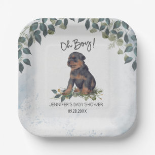 Assiettes En Carton Oh mon Dieu ! Doigt d'aquarelle Rottweiler personn