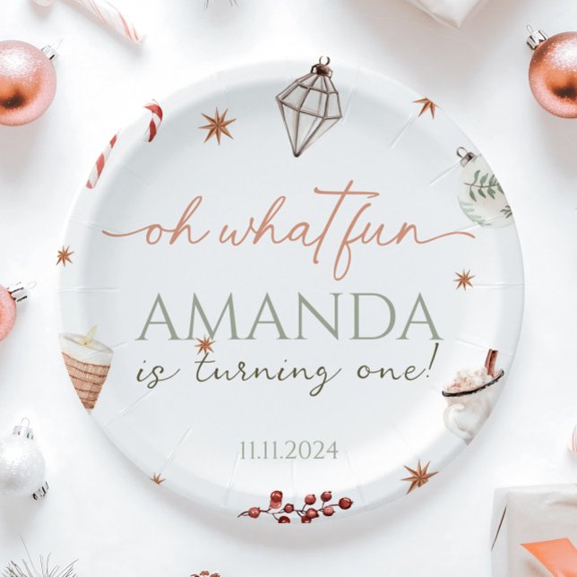 Assiettes En Carton Oh Quel Amusant Noël Anniversaire (Créateur téléchargé)