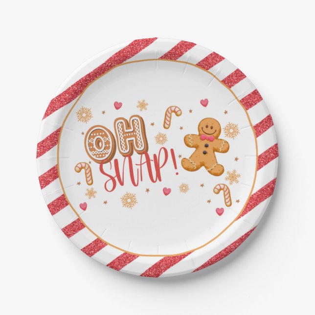 Assiettes En Carton Oh Snap Our Little Cookie Party Plaque - WH - Garç (Devant)
