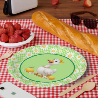 Assiettes En Carton Oie de printemps à marguerite