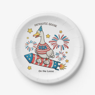 Assiettes En Carton Oie patriotique 250e anniversaire 4 juillet