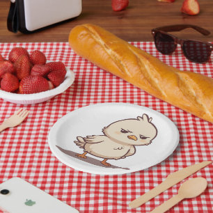 Assiettes En Carton Oiseau Bébé Mignon Grincheux Dessin Animé Kawaii