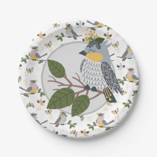 Assiettes En Carton Oiseau chanteur